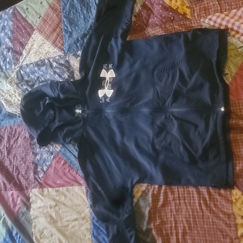 Under Armour Full zip, YXL, Black